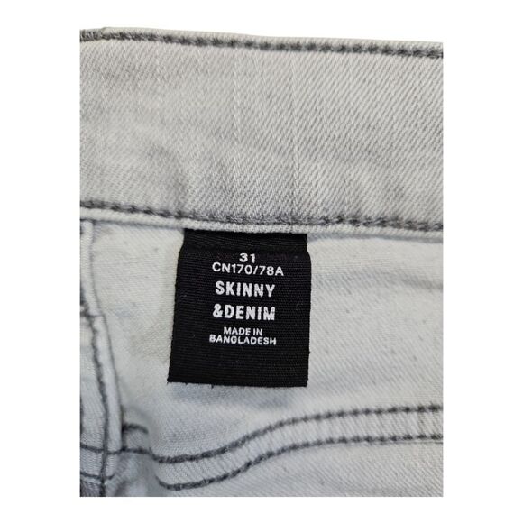 H&M &Denim Light Gray Skinny High Rise Jeans Size 31 - Picture 4 of 6